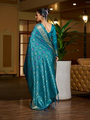 Image of SWORNOF Womens Linen Silk Saree | Saree for Women With Unstitched Blouse | Saree with Blouse Piece | Soft and Skin Friendly