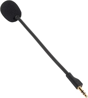 Detachable Mic Replacement, 3.5mm Game Microphone Boom Replacement with Foam, Rotatable Gold Plated Plug for L G PRO G PRO X Game Earphone