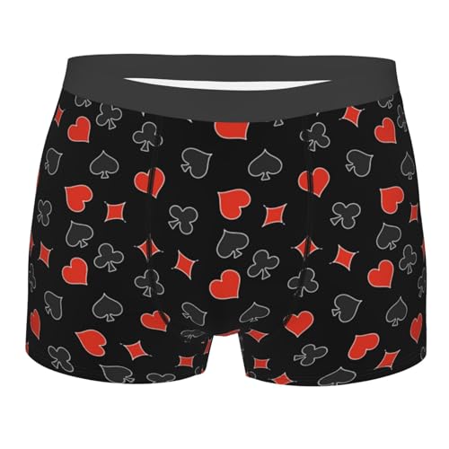 Poker Creative Symbols Print Underwear For Men Comfy Cozy Holiday Boxer Briefs