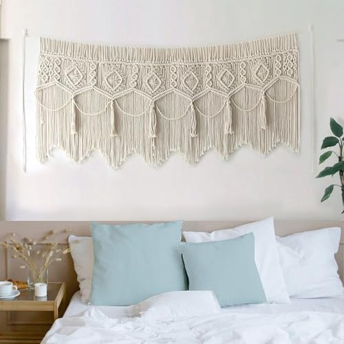 M MANUAL Tapeçaria de macramê para pendurar na parede boho saia janela cozinha macramê cortina divis