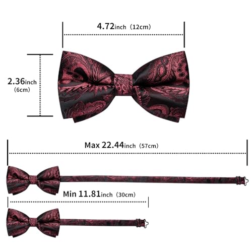 Corbata de moño para hombre patrón Paisley ajustable miniatura 7
