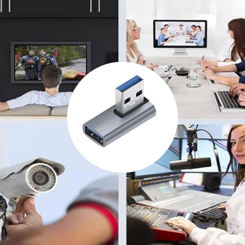 Image of Tobo 90 Degree 10Gbps USB A Extension Extender, USB 3.0 Type A to Type A Male to Female Adapter, 90 Degree USB 3.0 Adapter for Camera, USB hub, Mouse, Printer TD-1480CC