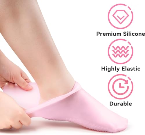 Image of Silicone Socks for Women and Men, Spa Gel Socks for Women and Men, Crack Heel Repair Socks, Silicon Socks, moisturizing socks for women, heel pain relief