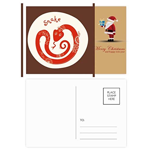 Cartes postales Année du Serpent et Père Noël rouge pour voeux (Lot de 20)