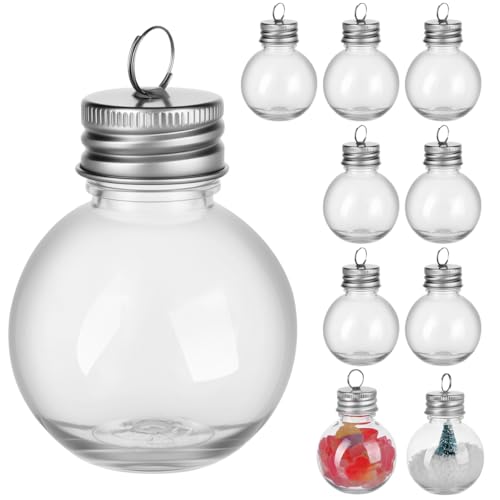 Operitacx 10 StüCk BefüLlbare Weihnachtskugeln, 50 Ml Transparente...