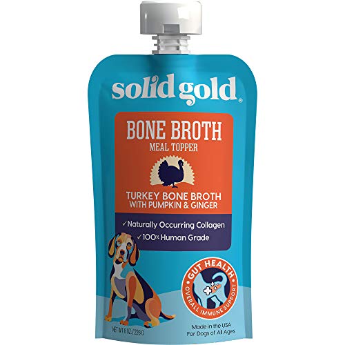 Solid Gold - Turkey Bone Broth - Human Grade Chicken Bone Broth with Lavender & Chamomile - Natural Collagen - Holistic - Grain-Free - Meal topper, 12 CT (60014)