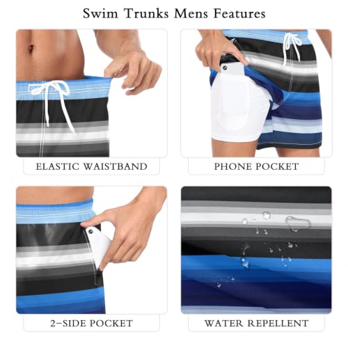 Bañador de secado rápido para hombre con tejido transpirable de rayas 6