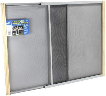 Marvin Adjustable Window Screen 24" Tall, 37"W, Extends from 21" to 37"W Steel Charcoal Extends from