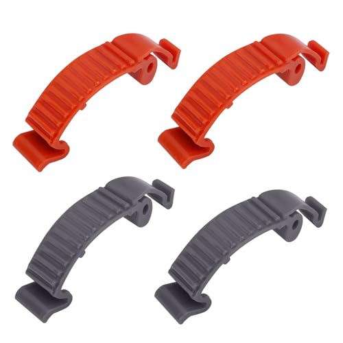 lasuroa 4stk Teilige Schnappclip-Schnalle für Obere Zylinderabdeckung, Roter PC-Abdeckungsschnallenclip Ersatz für Husqvarna 435 440E 445 450 450E 570 575 576 Kettensäge Gartenrasen (Grau+Orange)