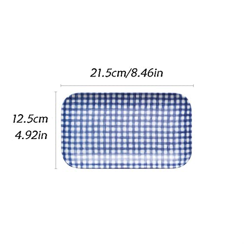Plateau de service rectangulaire en résine à carreaux petit modèle
