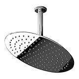 Alpenberger 13,7 Zoll (35cm) Runde Einbauduschkopf | Regendusche aus poliertem Edelstahl mit Spiegeleffekt | Kopfbrause mit Anti-Kalk-Düsen | Dusch-Brause optimale Wasserverteilung | Ultra Slim