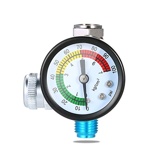 KKmoon Spray Tool Pressure Gauge 1/4 Inch 150PSI Air Regulator Auto Pressure Regulator Valve Tool for Spray Tool