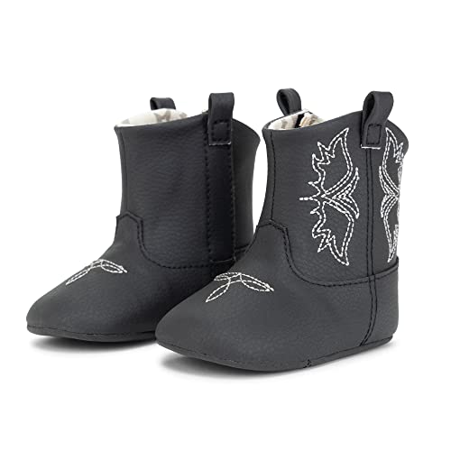 JuJuBe Eco Steps Baby Booties, Western Cowgirl or Cowboy Boots for Babies & Infants, Baby Boy or Baby Girl Shoe, Machine Washable Vegan Leather Baby Shoe