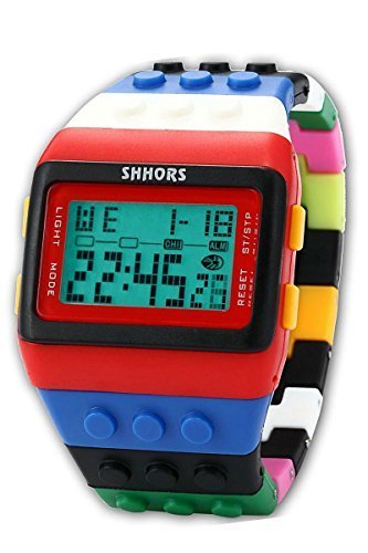 Block Silicone Digital Light Mens Lady Sport Wrist Watch Style 6