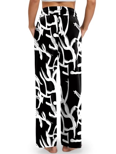 Image of Gracyoga Wide Leg Yoga Pants for Women Casual Loose Cozy Sweatpants High Waisted Lounge Pajama Flowy Pants With Pockets
