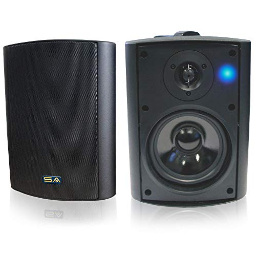 Wireless 5.25 Indoor/Outdoor Weatherproof Patio Speakers (Black - Pair)