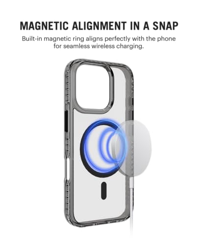Image of DailyObjects Polycarbonate Stride 2.0 Magnetic Case Cover Compatible with iPhone 16 Pro | Wireless Charging Slim Back Cover | 2 Layer Edge Protection & Shockproof, Clear