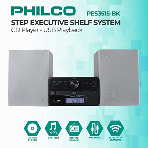 image for Philco Stereo Shelf Systems Tray Loading CD Player with Digital FM Rad