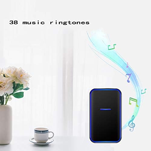 Wireless Doorbell - No Battery Needed, Self-Powered Waterproof Chime Kit with 1 Receiver, 2 Push Buttons, 38 Ringtones, 4 Volume Levels, 390ft Range - White