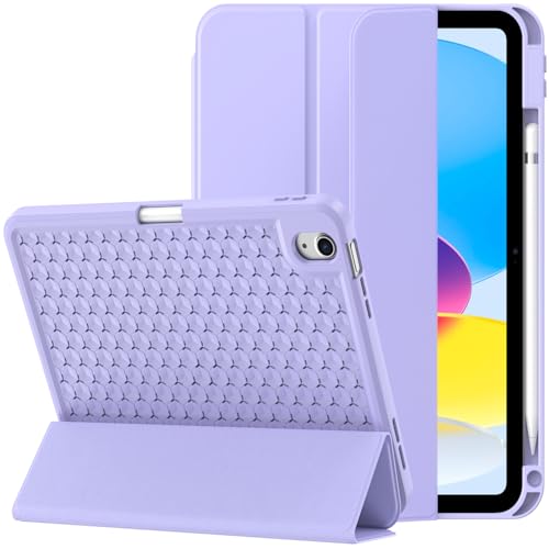 Image of ProElite Smart Flip Case Cover for Apple iPad (A16) 11th /10th Generation (2025 /2022) [with Pencil Holder] [Honey Comb Series] - Light Purple