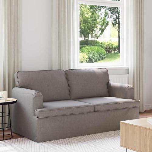 Teenpull Sofá de tela gris topo 162 x 80 x 85 cm, estructura metálica, muebles tapizados ergonómicos, funda extraíble, salón, dormitorio, interior, 110 kg por asiento