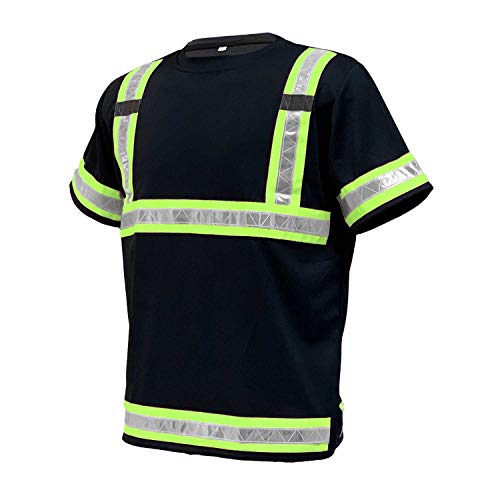 Reflective Safety Work Shirts for Men - High Visibility Short Sleeve T Shirts