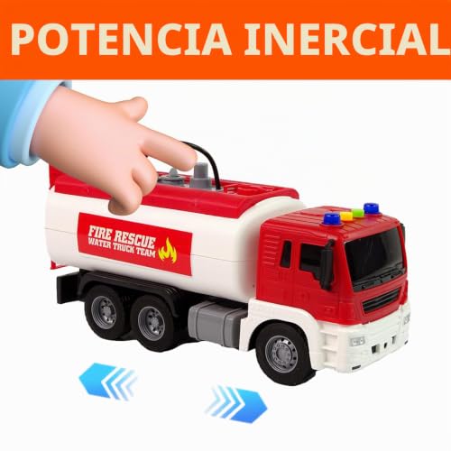 Camión de bomberos juguete para niños con luces y inercia 5