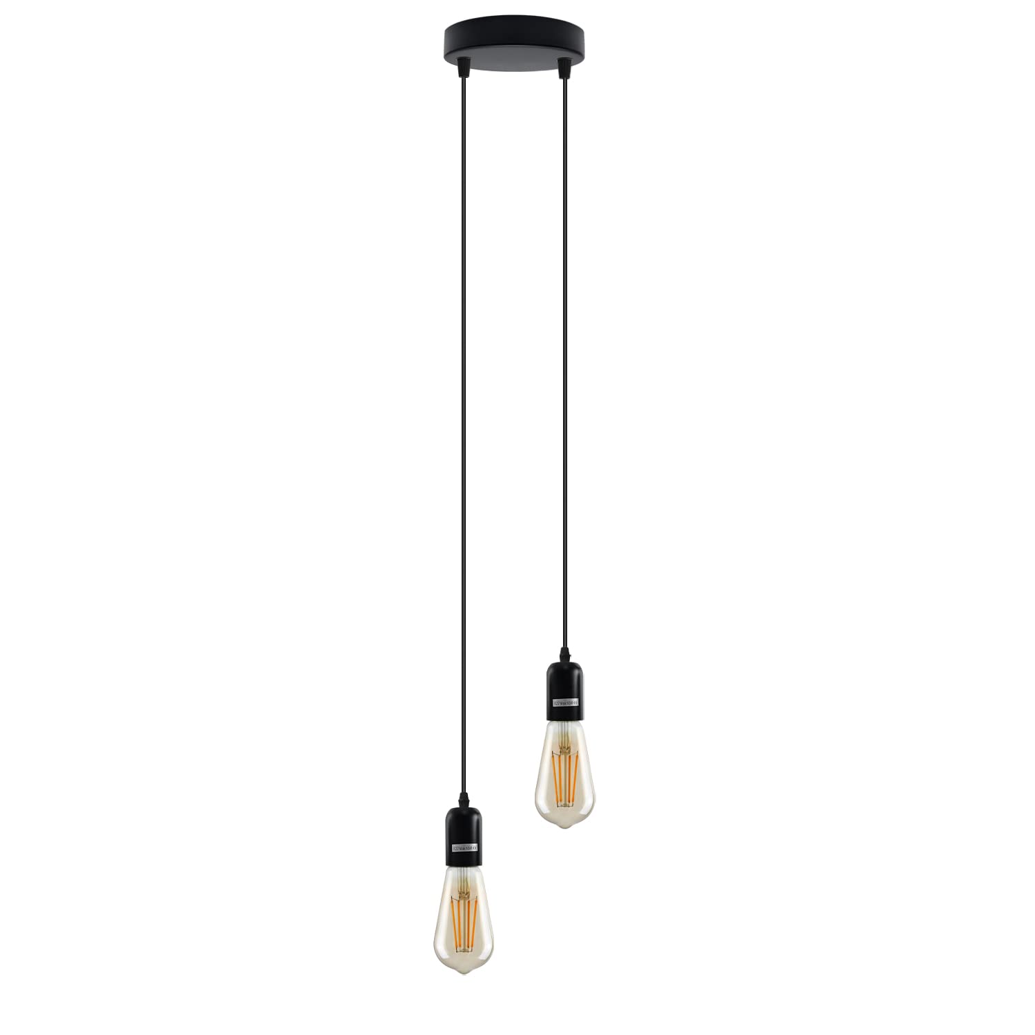 LEDSone Vintage Pendant Light Fixtures Retro Ceiling Pendant Light Fitting with Adjustable Cable E27 Socket Metal Holder Suspended Pendant Light Fitting Kit