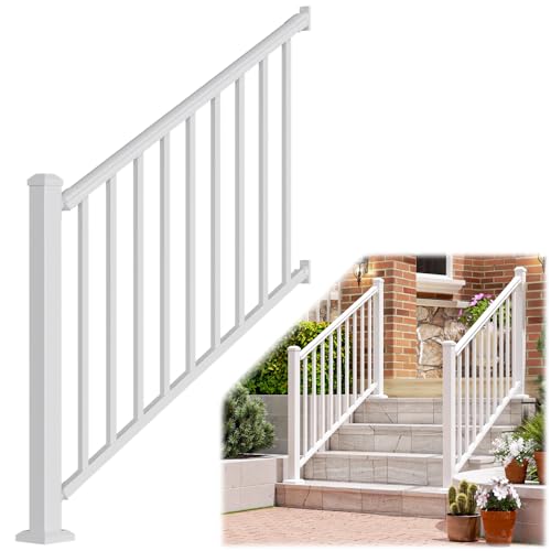 Egadis 36 in x 4 ft Modular Stair Railing Kit, ASTM Certified, White