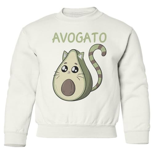 Avogato Funny Avocado Cat - Cinco De Mayo Fiesta Youth Crewneck Sweatshirt