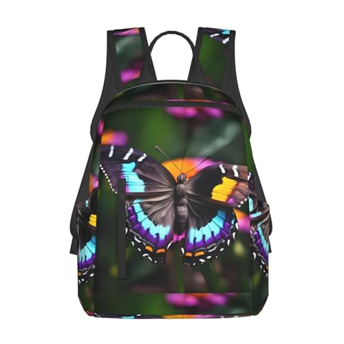 Sac à dos noir léger à motif papillons pour soulager vos épaules en voyage