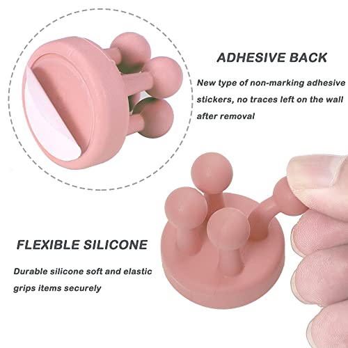 Basicon 6 Stück Bunte Klebehaken, Silikon Rasierer Halterung Rasiererhalter ohne Bohren Zahnbürsten Halterung Handtuchhaken Selbstklebend Mehrzweckhaken Schlüsselhaken für Küche,Haushalt, 6 Farben - Image 4