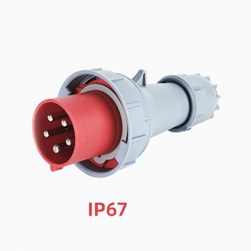 Conector industrial de 4 pines 3P+E y 63A para aviación e industria 4