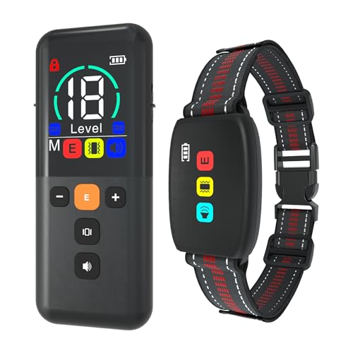 Meloive Collier de Dressage pour Chien,Portée de 3500 Mètres,3 Modes Vibration/Choc...