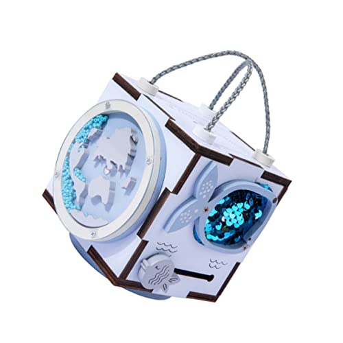 KONTONTY 1 Pc Caja De Thorey Juguete Educativo Temprano Cubo De Actividad Ocupado Juguete Básico De Habilidades para La Vida Juguetes De Mesa Ocupados Juguete De Los De Madera Blue