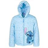 Disney Lilo & Stitch Big Girls Zip Up Winter Coat Puffer Jacket Blue 10-12