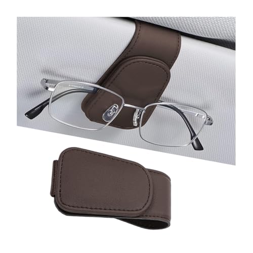 Ywdiml Sunglasses Holder for Car Visor, Microfiber Leather Magnetic Sun