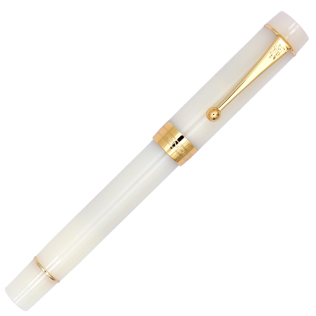 Ranvi Jinhao 100 Fountain Pen,Medium Nib,Gold Trim,Ball Clip,White — image 1