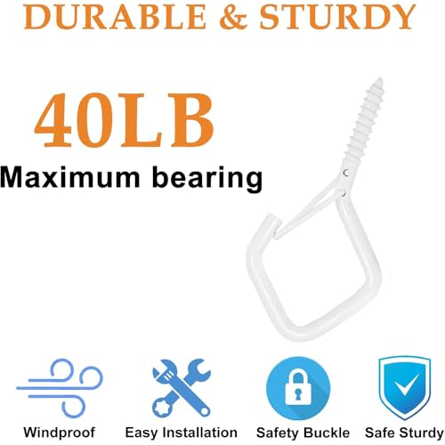 Aorkilan 52 Pcs 2.36IN Ceiling Hooks with Safety Buckle for Plants by Aorkilan - Used condition - Image 4