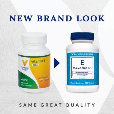 The Vitamin Shoppe Vitamin E 200Iu - Natural Source, Supports Healthy Cardiovascular System, Immune Health & Eye Health - Once Daily (100 Softgels) #TOP1