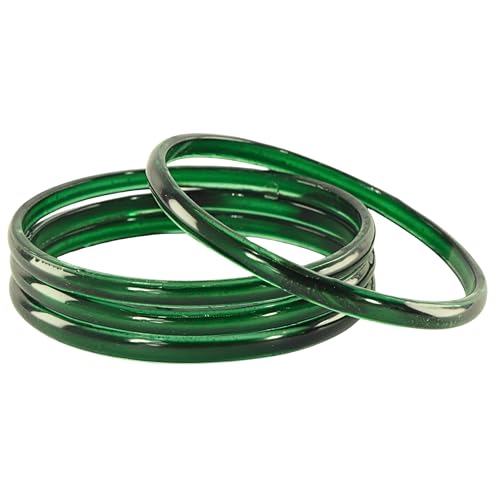 Image of STYOLLO Viral Jelly Plain Transparent Glass Kada Set For Women & Girls | Kanch Kada For Girls | Daily Ethnic Traditional Jewelry | Glossy Classic Fashion Kangan For Wedding, Festive & Parties - Set Of 4