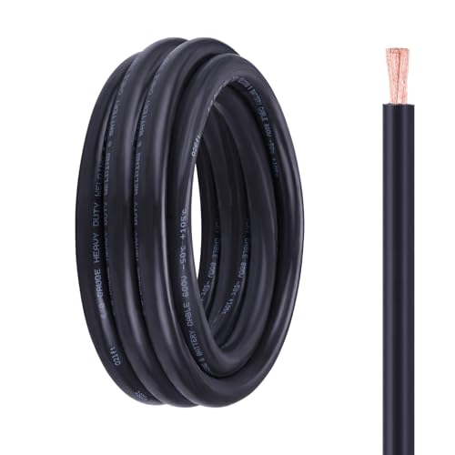 Image of 4 /0 Battery Cable, 4 /0 Wire 20FT Black, 4 /0 Welding Cable for Automotive, Marine and Solar
