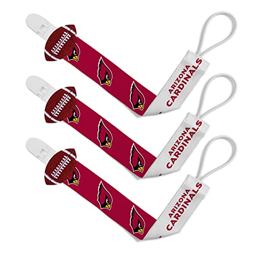 Image of Baby Fanatic Pacifier Clip 3-Pack - NFL Arizona Cardinals - Officially Licensed League Gear