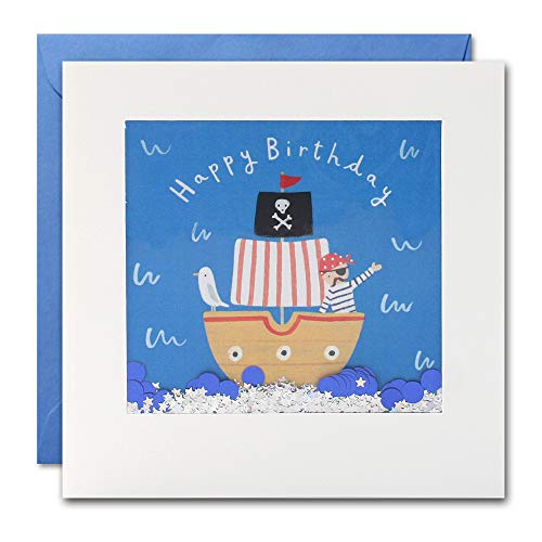 James Ellis PT2838 - Tarjeta de cumpleaños con diseño de barco pirata