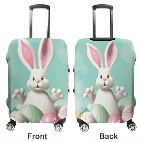 Happy Easter Eggs Bunny Tail Luggage Cover Dustproof Travel Suitcase Cover Elastic Suitcase Protector M Luggage Sleeves Fit 19-32 Inch Luggage，M3