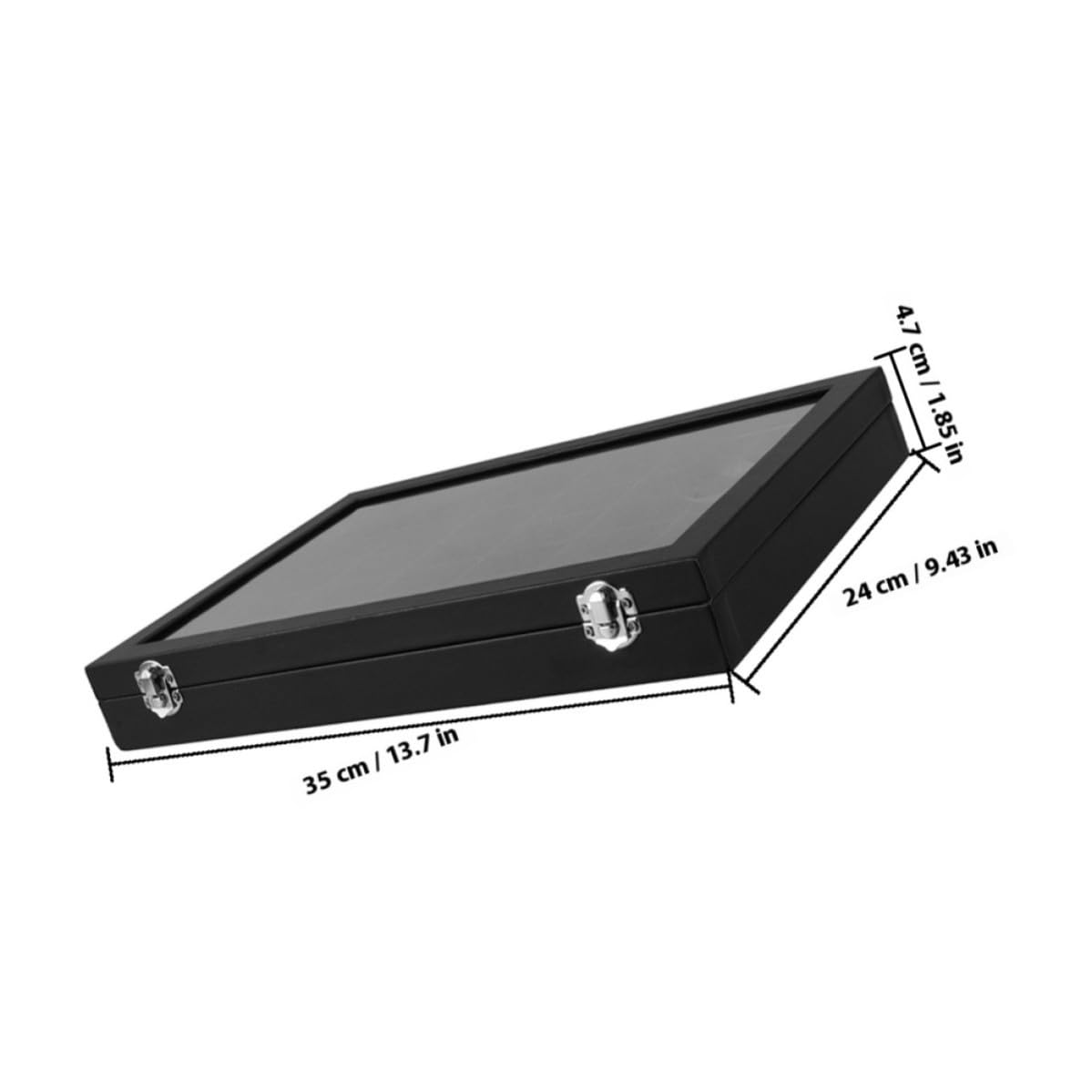 Boîte de Collection de Pierres 2 Pièces, 36 Compartiments, PU Noir