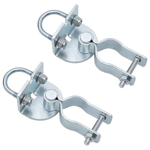 2 Pack T-Post Gate Hinge Kit Fits T-Post & 1-3/8 Pipe Heavy-Duty Steel