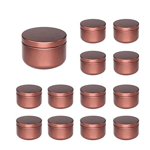 Paquete de 20 velas de aluminio marrón oscuro de 50ml, contenedor DIY, tarros de almacenamiento rellenables para hacer velas, almacenamiento de té, regalo, café Bea