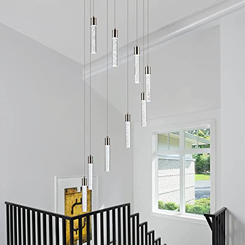 Image of Pendant Lighting for Kitchen, 9-Light High Ceiling Large Chandelier