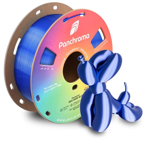 Image of Polymaker Panchroma Silk PLA Filament 1.75mm, 1kg, Dark Blue | Neatly Wound, High-Gloss Finish PLA, Easy Print & Smooth Feeding, Compatible with Bambu Lab & Most 3D Printers